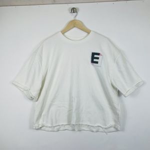 Ellandemm Ell and Emm Cropped Raw Edge Logo Short Sleeve Sweatshirt Womens XXL‎